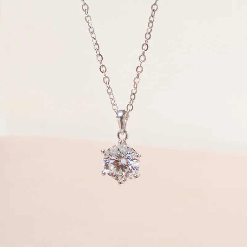 Silver Plated/獨耀真心．莫桑鑽項鍊