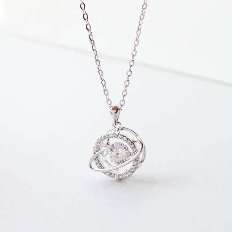 Silver Plated/宇宙．莫桑鑽項鍊